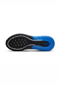 Black and blue running shoe sole with textured grip, curved shape, and a visible white accent line. Nike logo embossed on blue area.
