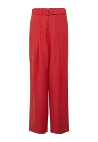 WIDE-LEG MIT GÜRTEL - Pantaloni - rot