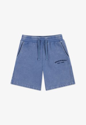 Kék pamut rövidnadrág gumis derékrésszel és húzózsinórral. Két oldalzsebbel rendelkezik, és sötétkék színű "ABERCROMBIE NYC 1892" hímzés található rajta.