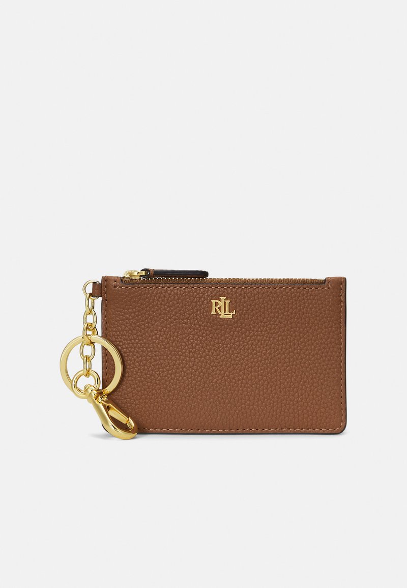 Lauren Ralph Lauren PEBBLED LEATHER ZIP CARD CASE - Maks - lauren tan