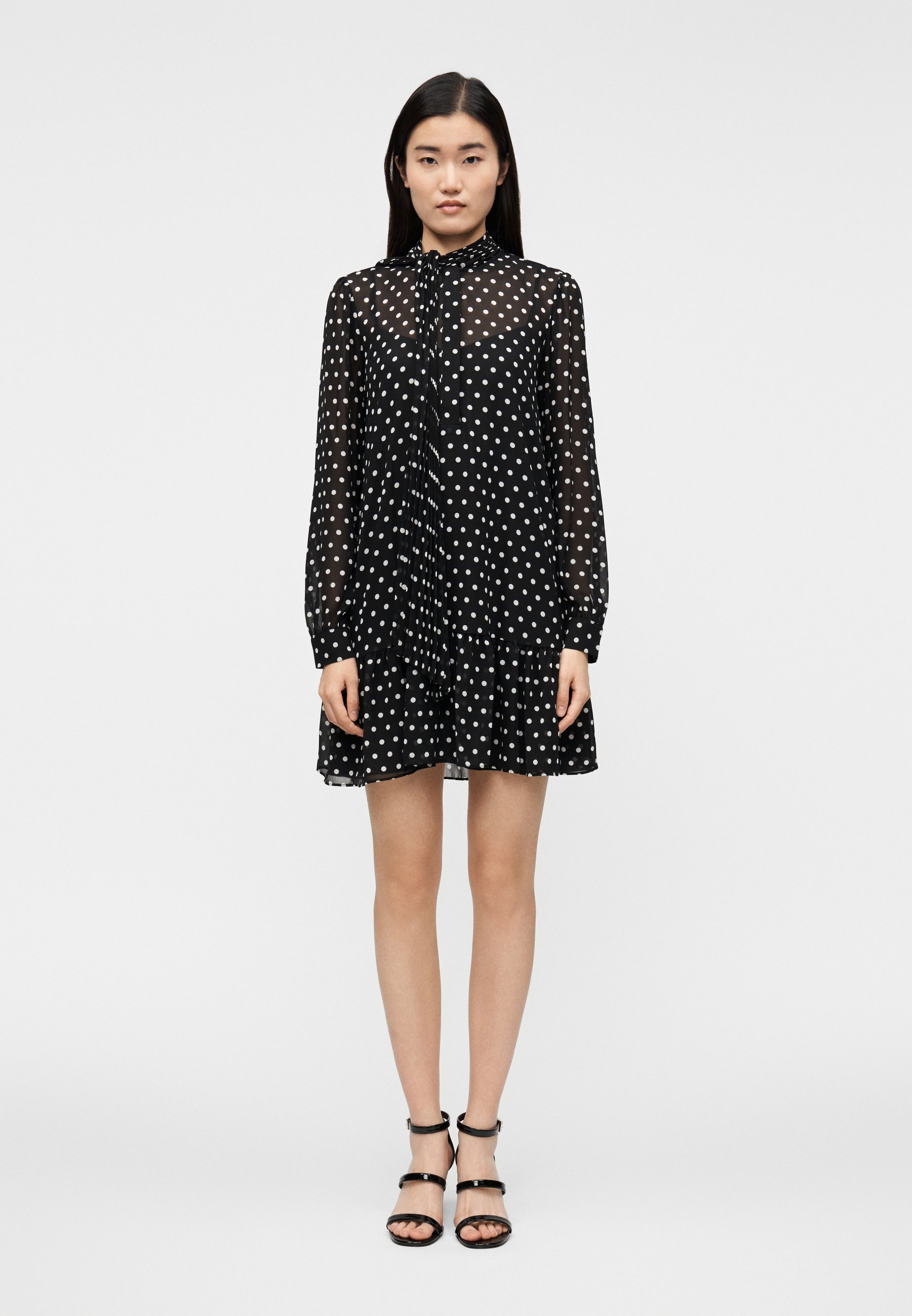 michael kors black and white polka dot dress Women's Michael Kors V-Neck Polka Dot Flared Dress, Size 4 main image 0