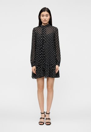 DOT PLEAT BOW DRESS - Φόρεμα ημέρας - black/white
