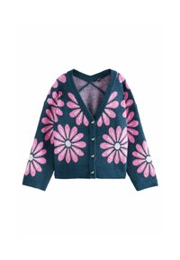 Next SOFT TOUCH BUTTON UP - Kardigán - navy pink floral