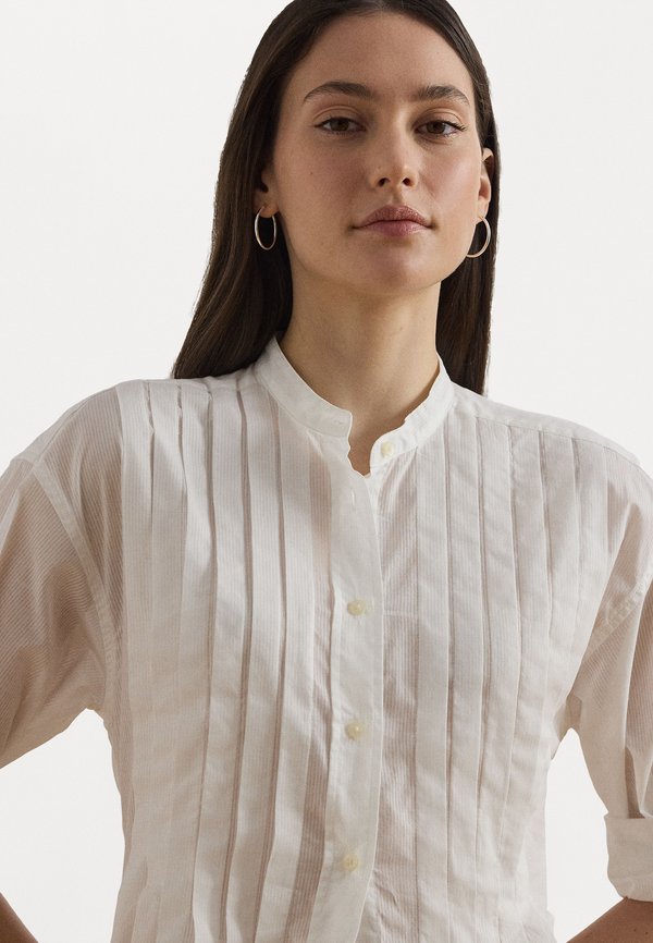 Pintucked Cotton Dobby Shirt - Button-down blouse4