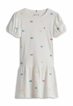 FLORAL EMBROIDERY RELAXED FIT  - Vestito di maglina - ancient white flag aop