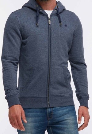 Felpa con zip - mottled dark blue