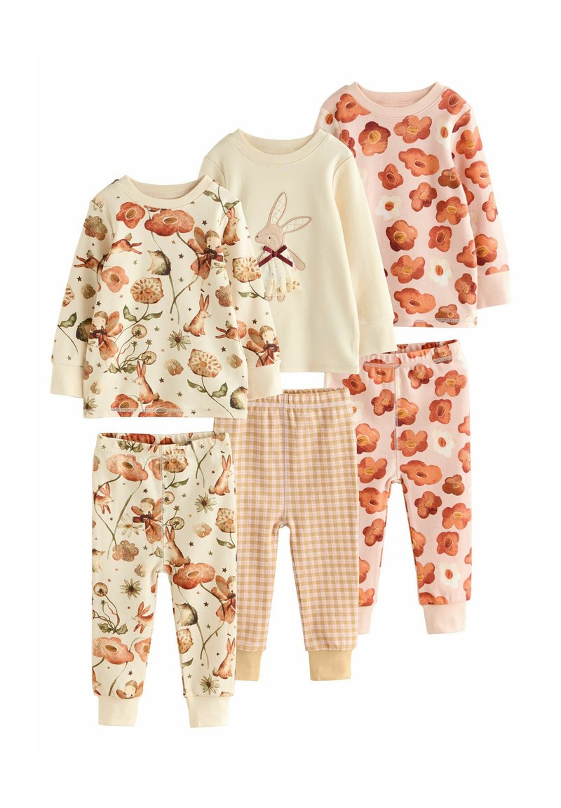 Next REGULAR FIT - SNUGGLE 3 PACK SET - Pižamos komplektas - pink/cream bunny applique