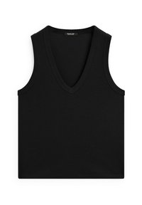 V-NECK SLEEVELESS - Basic T-shirt - black