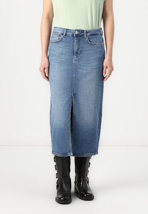 ONLENYA MIDI SKIRT - Denim skirt - medium blue denim