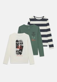 Name it NKMNIKOLAI 3 PACK - Maglietta a manica lunga - india ink/dark forest/cloud dancer