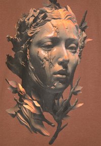 Forgotten Faces OVERGROWN HEAVY OVERSIZED TEE UNISEX  - T-shirts med print - bark