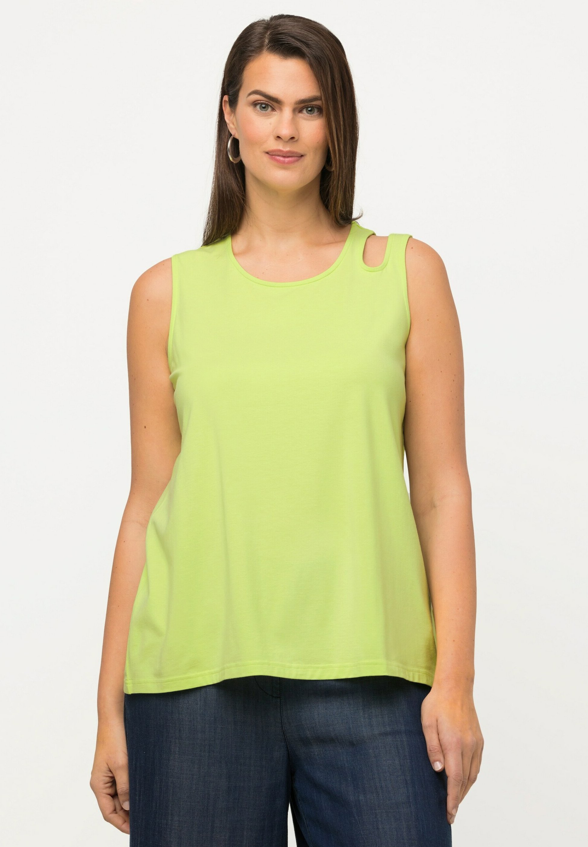 Chemise Ulla Popken Taille 50/52 Manches 3/4 Orange Rayée - Occasion Bon état