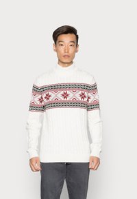 Selected Homme SLHFLAKE CABLE - Pulover - egret