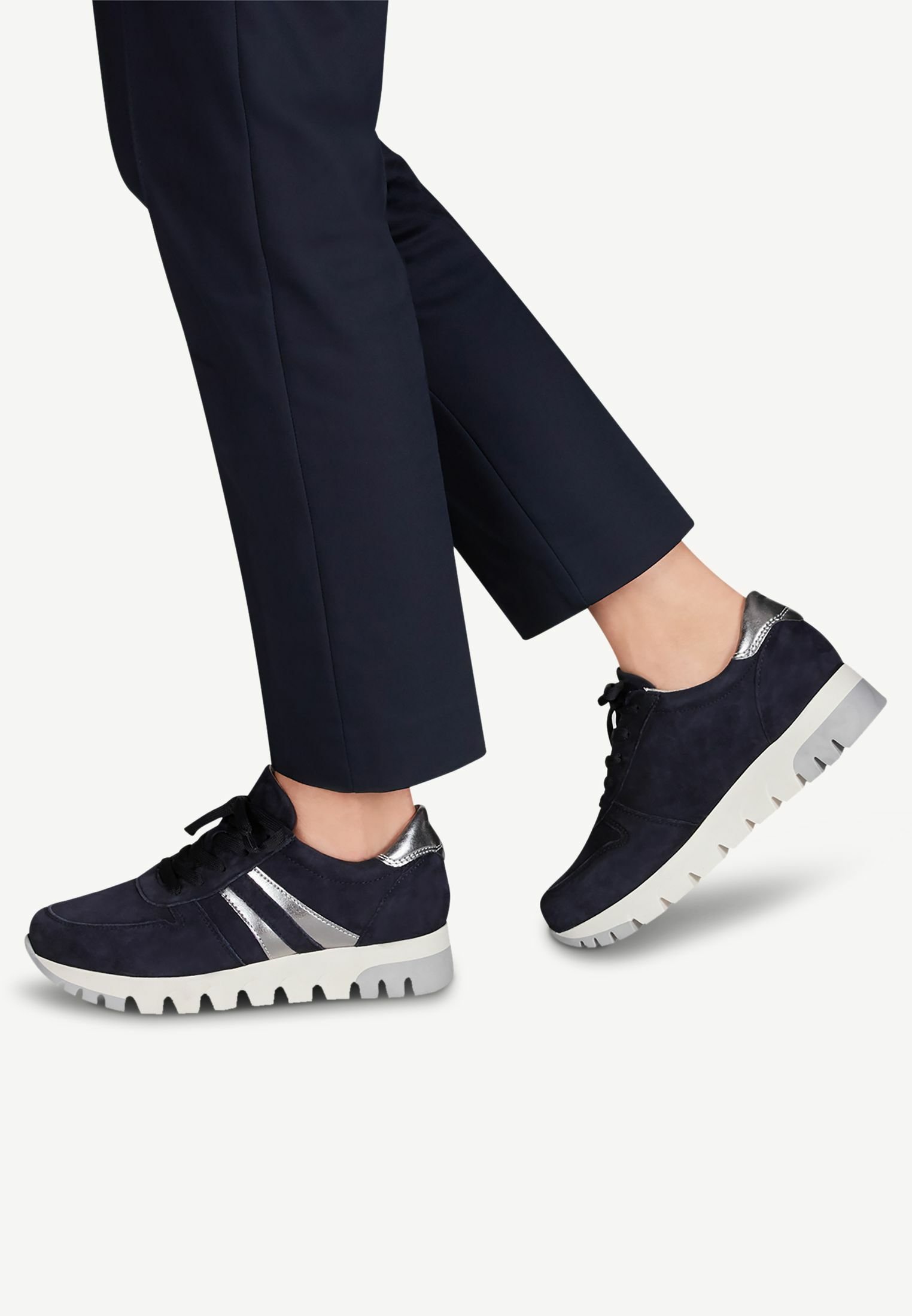 Tamaris LACE UP - Sneakers laag - navy/pewter/Blauw - Zalando.nl