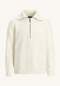 Oscar Jacobson MAURITZ HALF ZIP - Strickpullover - white shell