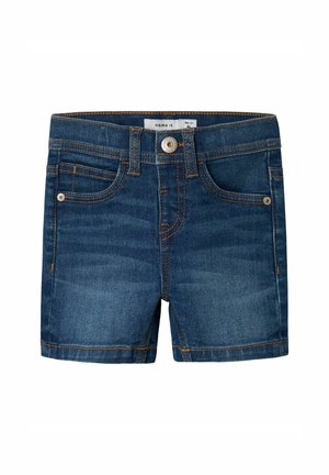 SLIM FIT - Denim shorts - dark blue denim