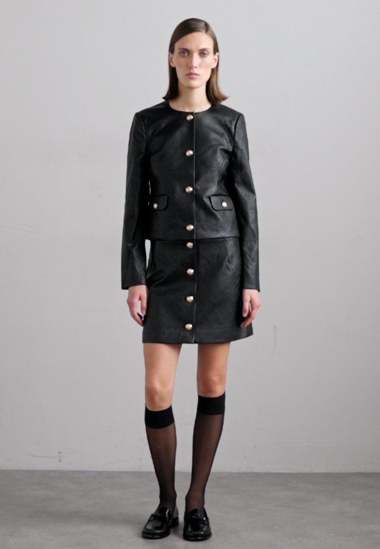 DESIGNERS REMIX MAYA BUTTON - Faux leather jacket - black