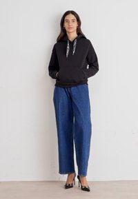 Tommy Jeans LOGO DRAWCORD HOODIE - Felpa - black