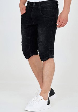 LEON - Jeansshorts - black
