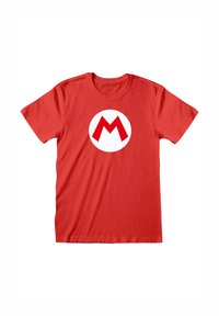 NINTENDO SUPER MARIO BADGE - T-shirt imprimé - red