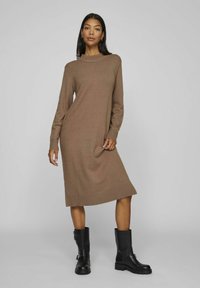 VILA VIRIL CREW NECK MIDI - Abito in maglia - fossil
