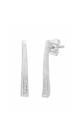 DIAMOND CHANNEL DROP - Pendientes - white gold-coloured