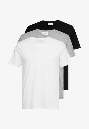 3 PACK - T-paita - white/black/light grey