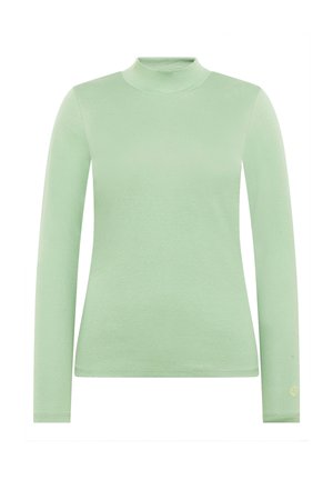 Lange mouwen coltrui in lichtgroen. Gemaakt van een zachte stof met een gladde textuur. Heeft een nauwsluitend ontwerp en een subtiele logo-accent.