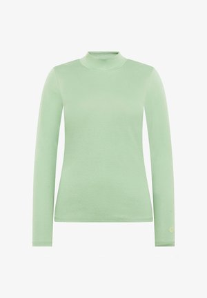 Lange mouwen coltrui in lichtgroen. Gemaakt van een zachte stof met een gladde textuur. Heeft een nauwsluitend ontwerp en een subtiele logo-accent.