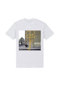 Henry Tiger BANKSY LINE FLOWER - Camiseta estampada - white