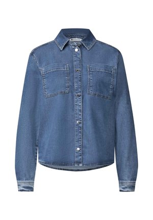 Street One, LANGARM HEMDBLUSE MIT BRUSTTASCHEN - Camicia - medium blue soft washed