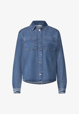 Street One, LANGARM HEMDBLUSE MIT BRUSTTASCHEN - Chemisier - medium blue soft washed