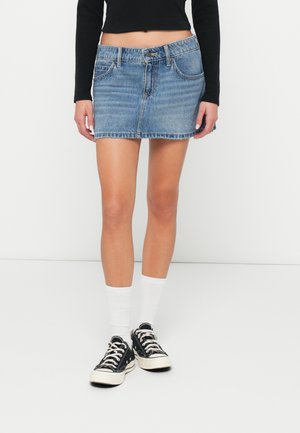 MONTEREY  PINK BOW  - Falda vaquera - light blue denim