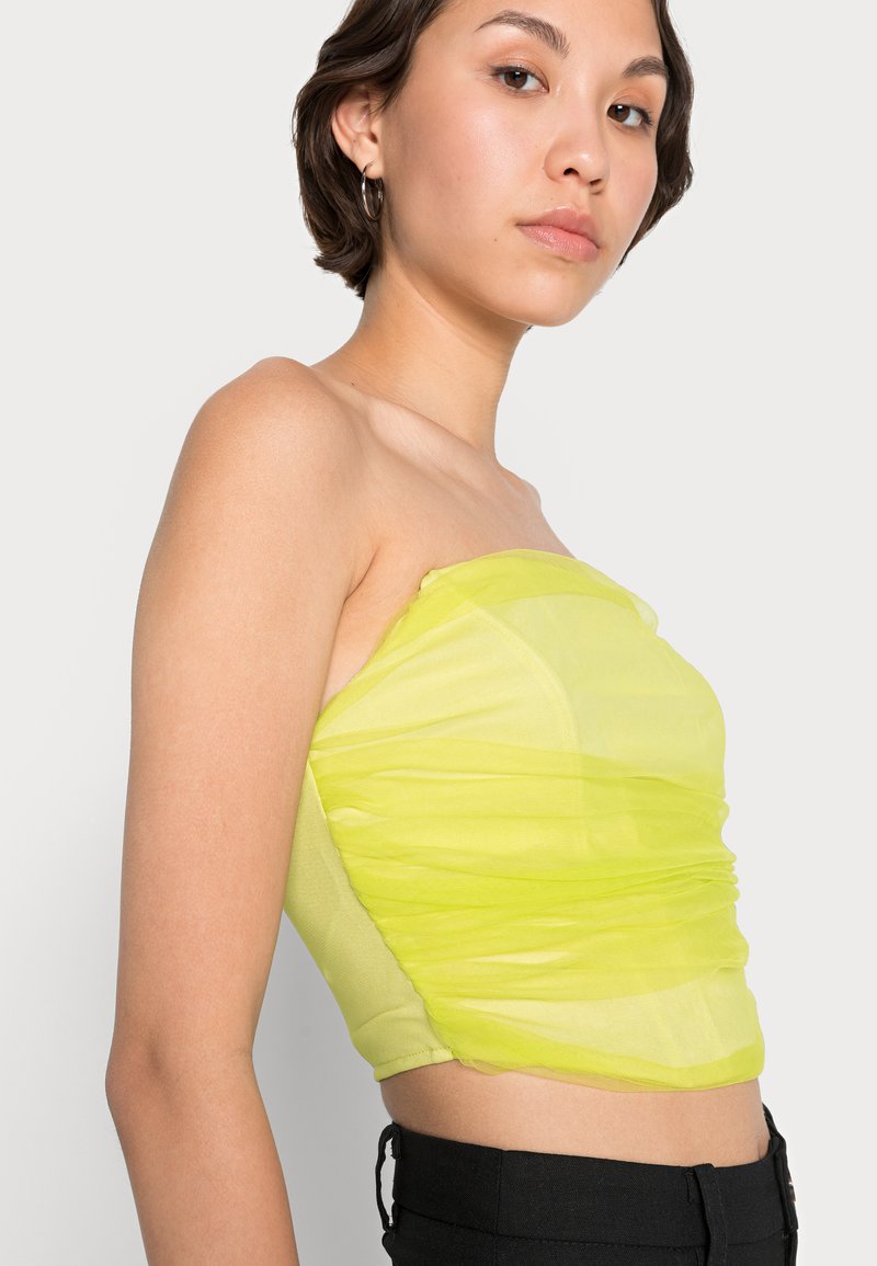 Missguided OVERLAY BANDEAU CORSET - Blusa - lime/verde Zalando.es