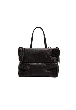 LEOPARD  WITH ZIP - Käsilaukku - dark brown