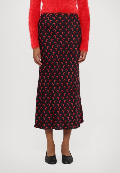 MARINE SERRE MOON PRINTED FLOU SKIRT - Uska suknja - black/red