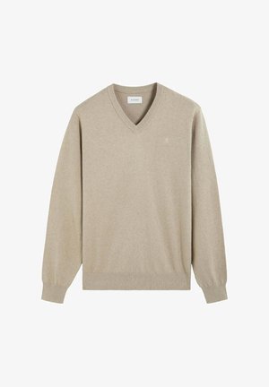 Scalpers, SCALPERS SCBASIC V NECK TRICOT - Strickpullover - beige