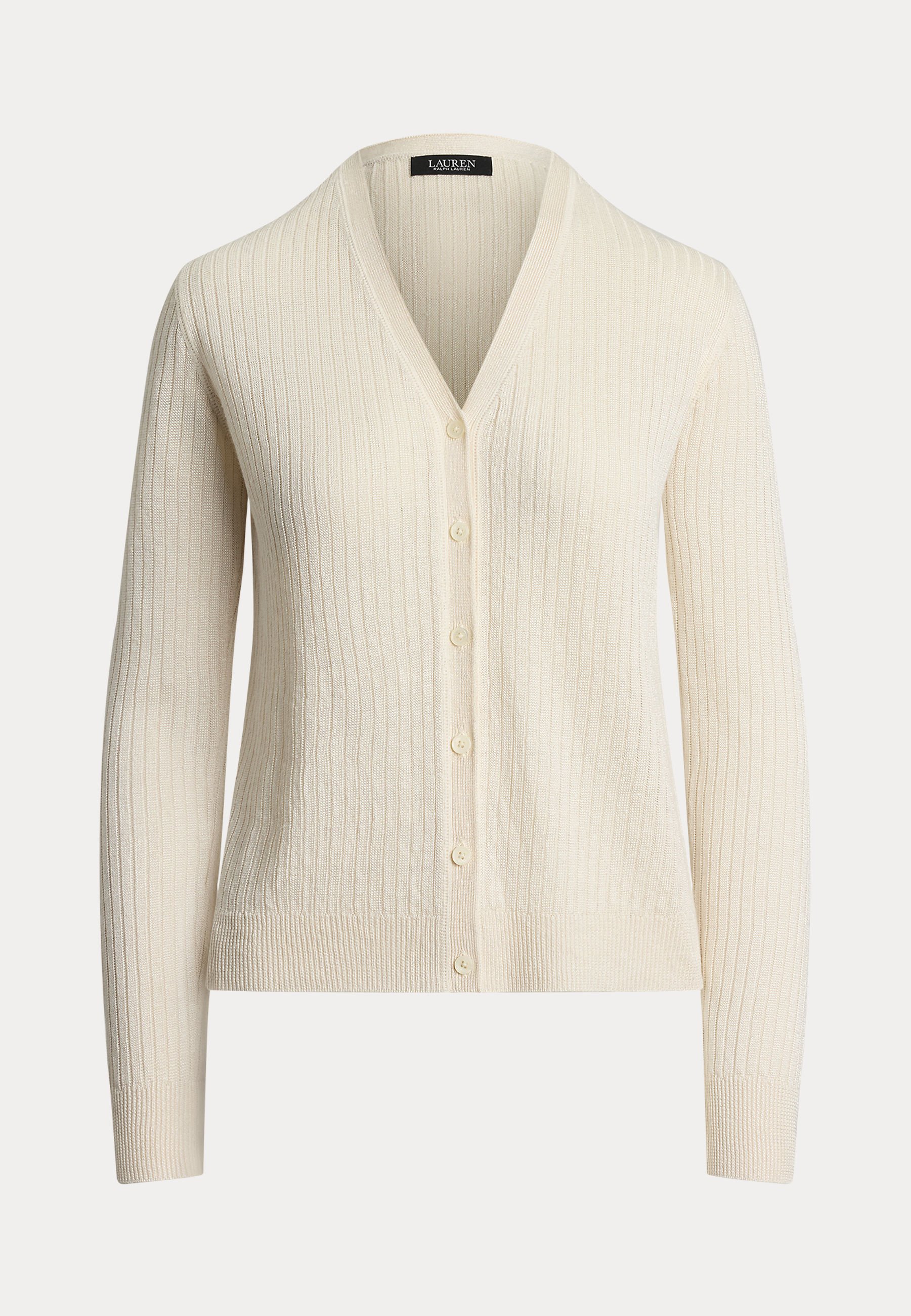 売れ筋商品|||ラルフローレン ニット&セーター レディース アウター Rib Knit Linen Blend V Neck Cardigan - Cardigan - mascarpone cream Lauren Ralph Lauren RIB-KNIT V-NECK CARDIGAN - Cardigan