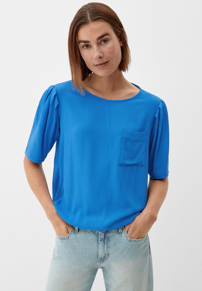 s.Oliver MIT DOBBY STRUKTUR - Blouse - royalblau