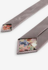 Next SIGNATURE MADE IN ITALY STANDARD - Kaklaraištis - damson pink neutral brown textured