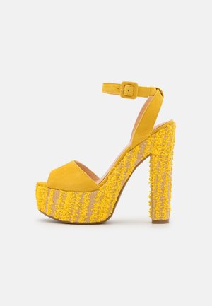 Sandalen met hoge hak - yellow