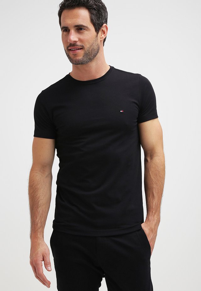NEW STRETCH TEE C-NECK - T-Shirt basic - flag black