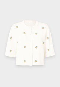 OBJTHESS SLEEVE CARDIGAN - Kardigan - cloud dancer/lemon