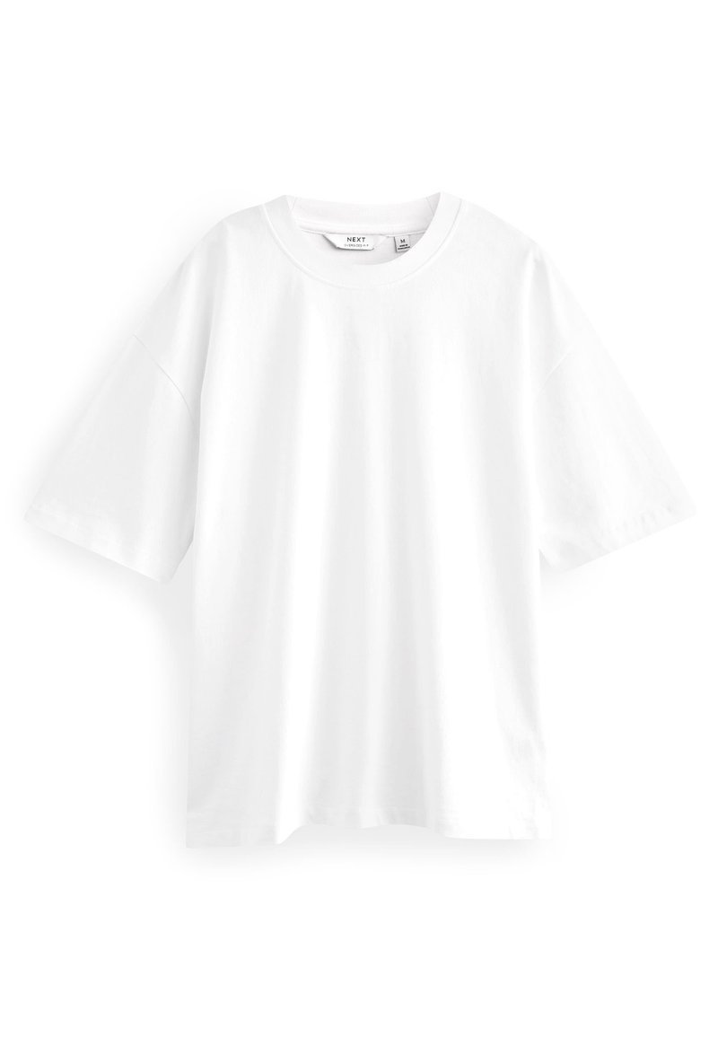 Xnova Maglietta Donna Oversize Manica Corta, Girocollo Basic In Cotone Stretch, Tinta Unita, Taglie S-XXL, Bianco