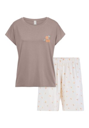 hessnatur, HESSNATUR PYJAMA REGULAR SET - Nachtwäsche Set - mandelbraun