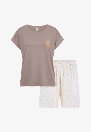 hessnatur, HESSNATUR PYJAMA REGULAR SET - Nachtwäsche Set - mandelbraun