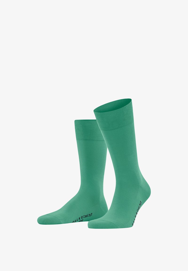Zielone skarpetki do kostek o długości do kostek z prążkowanym wykończeniem u góry. Wykonane z gładkiego, elastycznego materiału. Zawierają detal logo po stronie podeszwy.
