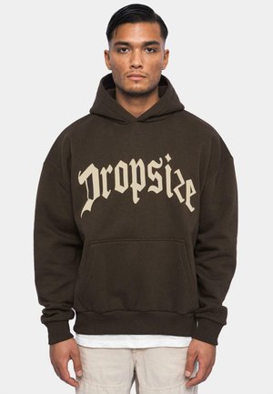 Dropsize HEAVY V2 PUFFER PRINT  - Sweat à capuche - chocolatebrown