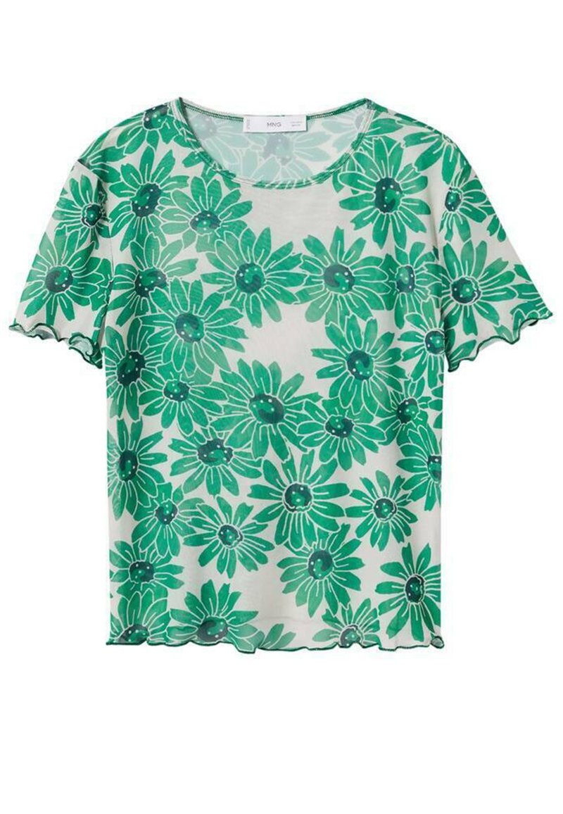 Mango T-shirt print groen Mango T-shirt print groen
