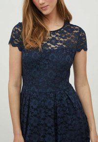 Kalila Capsleeve Lace Dress Navy Blazer